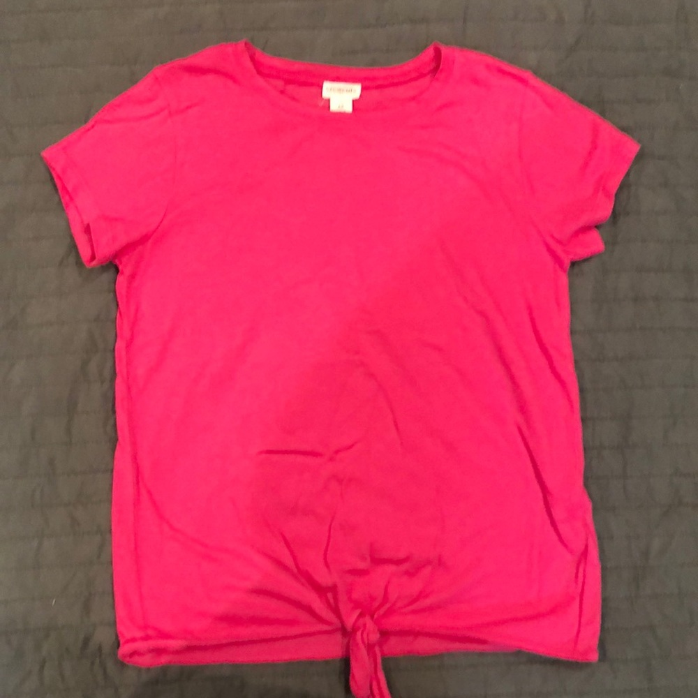 Crewcuts tie front pink tee Sz 12 girls